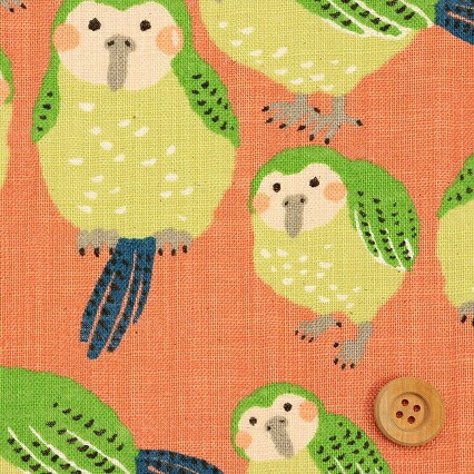 カカポ/ピンクオレンジ【リネンライクスラブコットン】