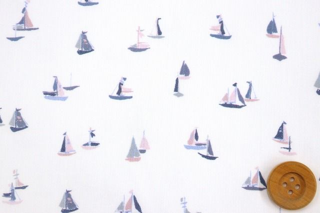 リバティ・ファブリックス タナローン（Coastal Cruise コースタル・クルーズ）スモーキーピンク＆ネイビー／20cm【24-1224133・P24B】