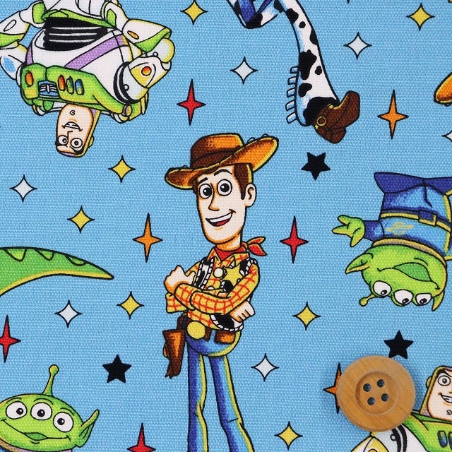 Disney2024 BTSシリーズ　トイ・ストーリー　星柄／ライトブルー【オックス生地】