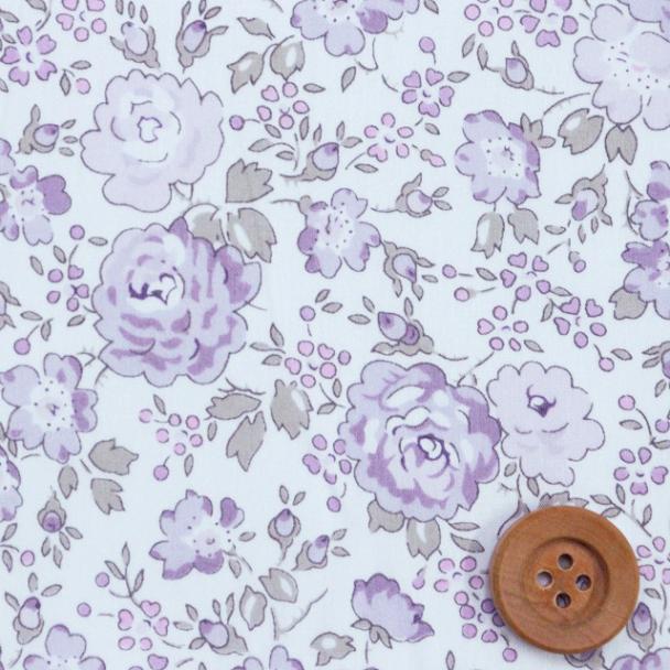 【サンドウオリジナルカラー】リバティ・ファブリックス タナローン（Felicite フェリシテ）パープルグラス【97-3637113・J25A】