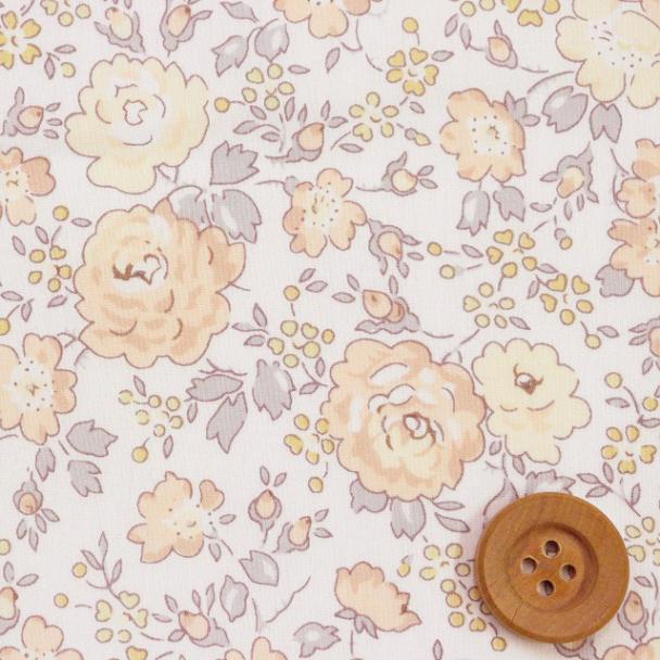 【サンドウオリジナルカラー】リバティ・ファブリックス タナローン（Felicite フェリシテ）ペールアプリコット【97-3637113・J25B】