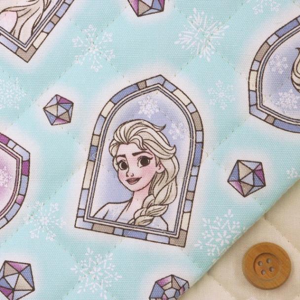 Disney2025 BTSシリーズ　アナと雪の女王／ライトブルー【半針キルティング生地】