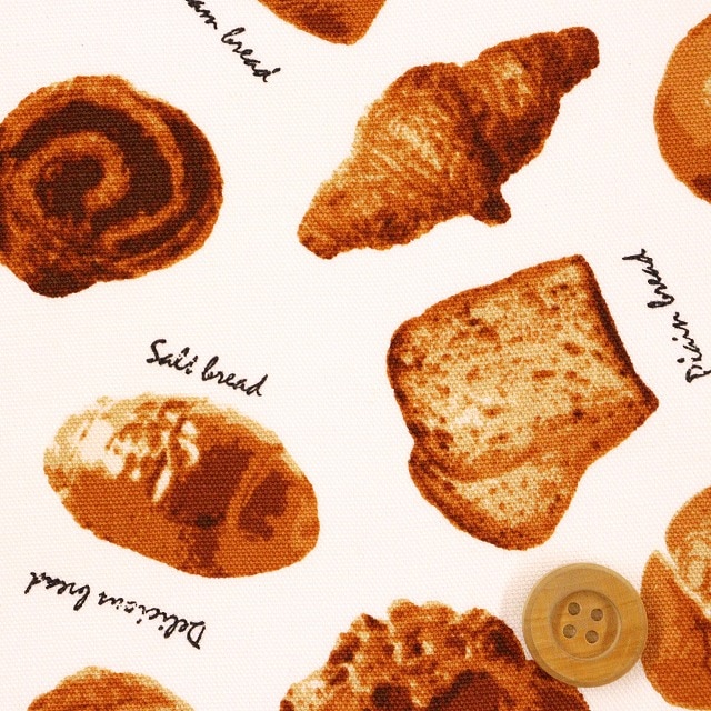 パン勢ぞろい／オフホワイト【オックス生地】