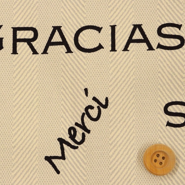 ヤーンダイドパターン メルシー　Yarn-dyed pattern Merci／アイボリー【オックス生地】