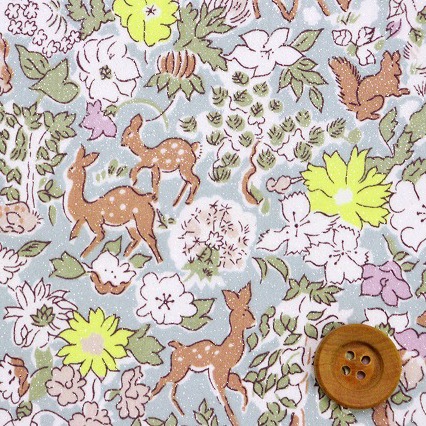 リバティ・ファブリックス タナローン（Fergus Neon ファーガス・ネオン）グレー（イエローネオン/シルバーラメ）【DC35071G・J25B】