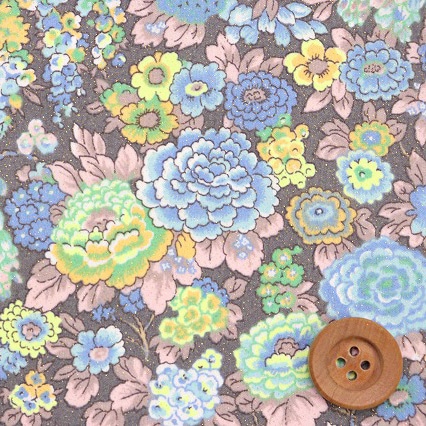 リバティ・ファブリックス タナローン（Elysian Neon エリジアン・ネオン）ブラウン地（イエローネオン/ゴールドラメ）【DC35073G・J25B】