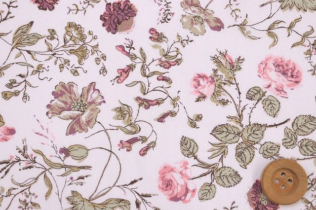 【サンドウオリジナルカラー】リバティ・ファブリックス タナローン（Garden ガーデン）シュネーローズ（縮小版）／40cm【DC27016S60・J24B】