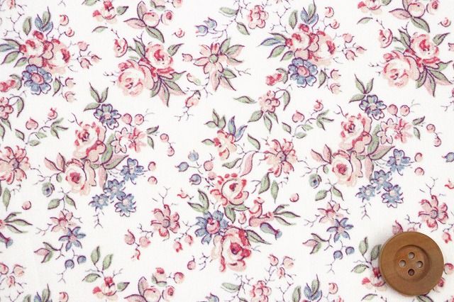 【サンドウ限定柄】リバティ・ファブリックス タナローン（Love Posies ラブ・ポージーズ）オールドローズ／30cm【DC33982L140・J24A】