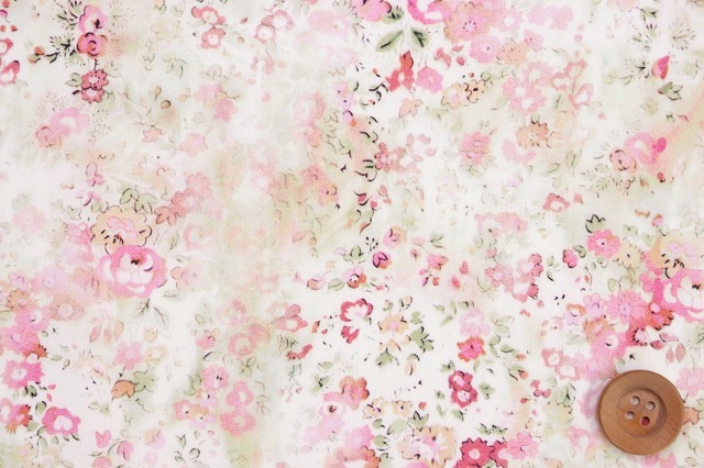 【サンドウ限定復刻色】リバティ・ファブリックス タナローン（Umbria アンブリア）ピンク＆オフホワイト／40cm【3632186・12B】