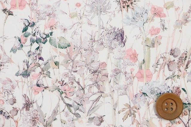 リバティ・ファブリックス タナローン（Wild Flowers ワイルド・フラワーズ）ライトピンク/40cm【14-3634251・WE】