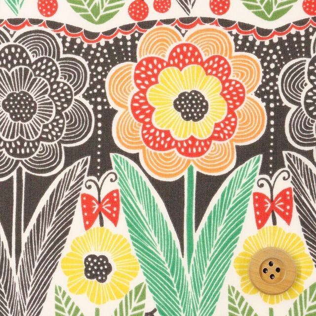 花柄（ハバ―リ）／オレンジ【綿ローン生地】