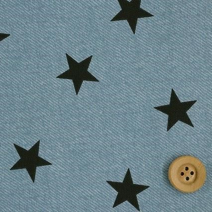 デニム調星柄（Handworks*Fabric)／ブルー【オックス生地】