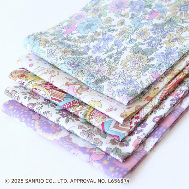 【定形外郵便なら送料無料】◎リバティ・ファブリックスお試しセット◎Sanrio×LIBERTY FABRICS タナローン カットクロス5枚セット（キャラクターミックス）