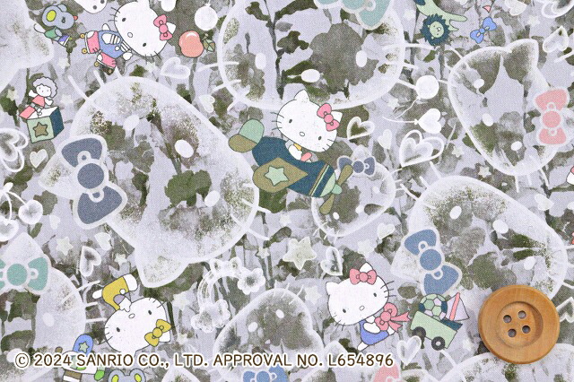 ハローキティ×リバティ・ファブリックス タナローン（Bubble Dreams バブル・ドリームス）グレー/30cm【DC34429・J24D】