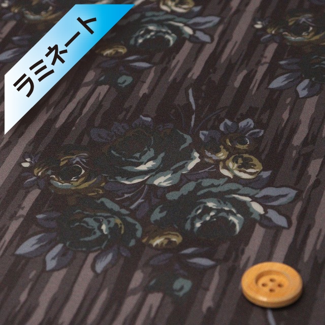 【サンドウ限定柄】リバティ・ファブリックス タナローン【ラミネート加工】（Rose Swag ローズ・スワッグ）アッシュジェイド【DC34607・J25B】