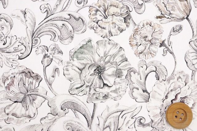 【サンドウ限定復刻色】リバティ・ファブリックス タナローン（Alexander Marble アレキサンダー・マーブル）グレー／40cm【23-3633204・23CT】