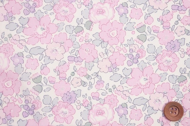 【サンドウオリジナルカラー】リバティプリント タナローン（Betsy ベッツィ）ナデシコピンク／50cm【3332019・J21L】