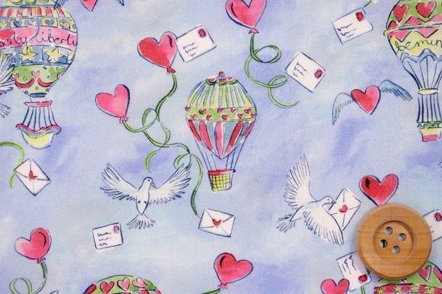 リバティファブリックス タナローン（Love in the Air ラブ・イン・ジ・エアー）ブルー／50cm【3636835・CU】