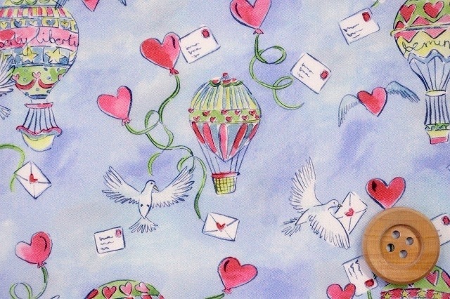 リバティファブリックス タナローン（Love in the Air ラブ・イン・ジ・エアー）ブルー／50cm【3636835・CU】