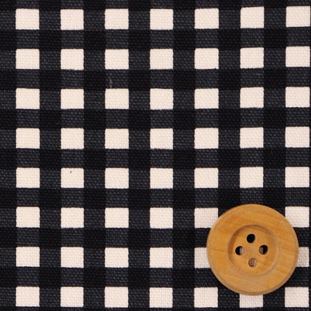 オックスギンガムチェック／ブラック【オックス生地】