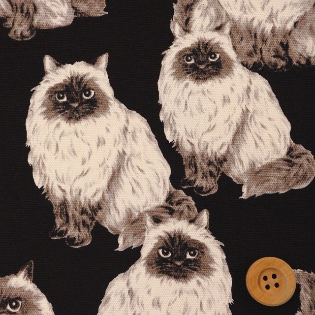 ☆SALE☆ヒマラヤン猫／ブラック【オックス生地】 | 動物柄 | HOBBY