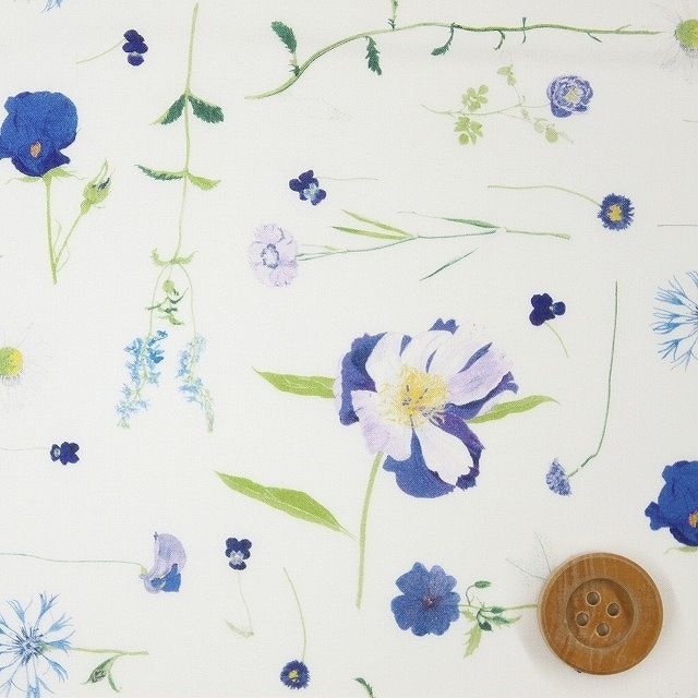 リバティ・ファブリックス タナローン680（Marta マルタ）ブルー／20cm【18-3638140・18CT】