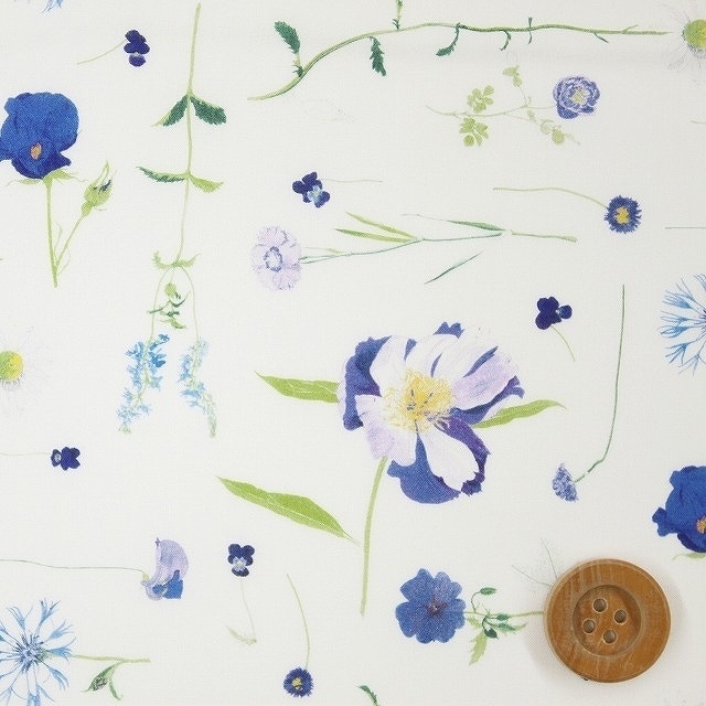 リバティ・ファブリックス タナローン680（Marta マルタ）ブルー／20cm【18-3638140・18CT】