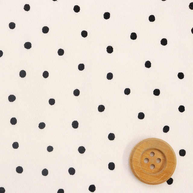 エアータンブラードット柄／オフホワイト【綿サテン生地】