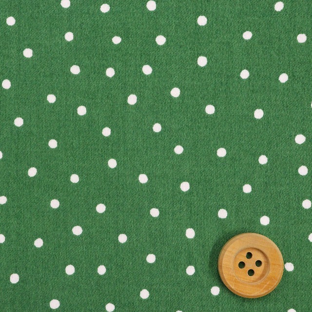 エアータンブラードット柄／グリーン【綿サテン生地】