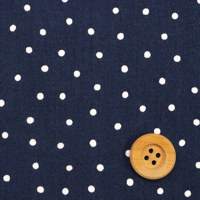 エアータンブラードット柄／ネイビー【綿サテン生地】