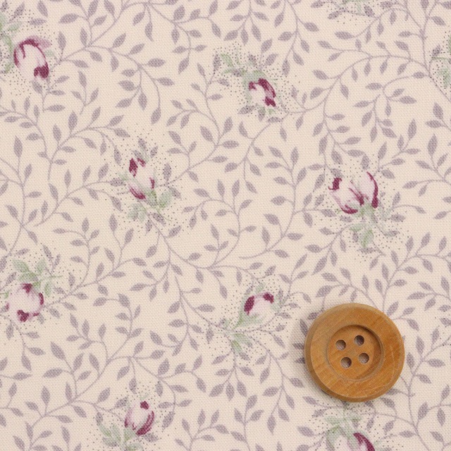 rose and ivy　ローズアンドアイビー／パープル【シャーティング生地】