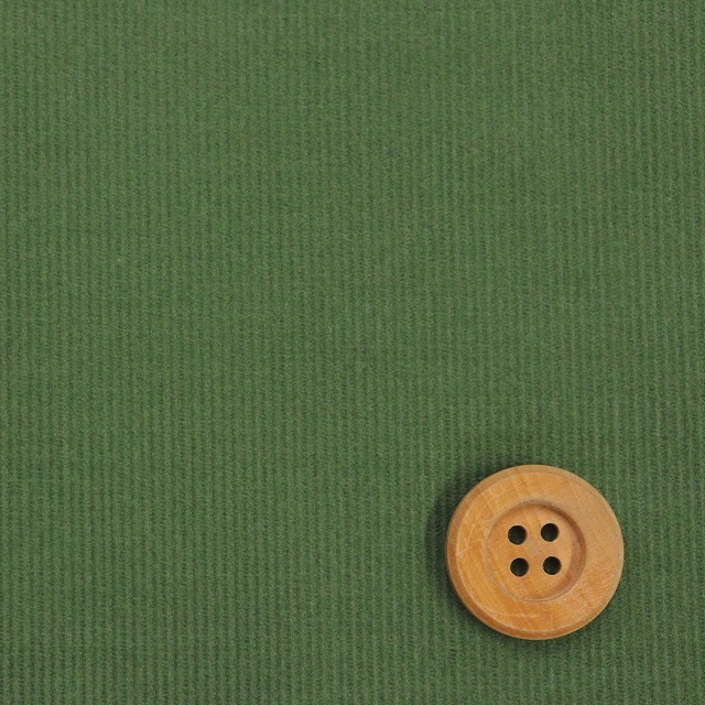 《kokochi fabric ココチファブリック》細コール／アイビーグリーン（KOF-14・IG）