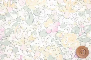 【サンドウオリジナルカラー】リバティ・ファブリックス タナローン（Powis ポウィス）シャンパンイエロー／50cm【83-333118・J22C】