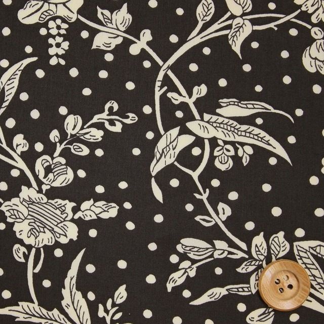 リバティ・ファブリックス タナローン（Malory マロリー）ブラック／60cm【5491108・ZE】