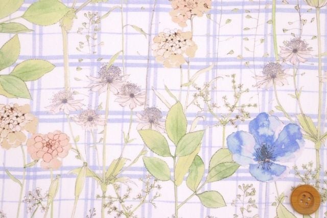 リバティ・ファブリックス タナローン（Irma's Garden イルマズ・ガーデン）ブルー／60cm【DC33556/WE】