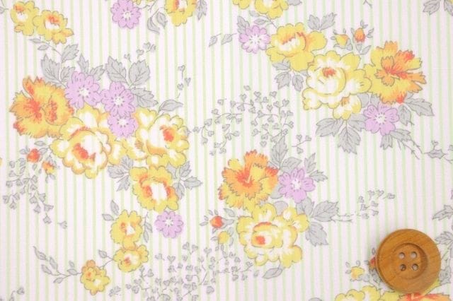 リバティ・ファブリックス タナローン（Lydia Stripe リディア・ストライプ）イエロー＆グリーン／60cm【DC33558/YE】