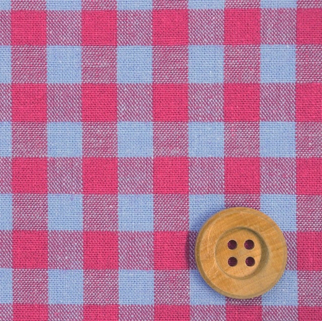 ★SALE★先染めツインカラーギンガムチェック／ピンク＆ライトブルー【シーチング生地】