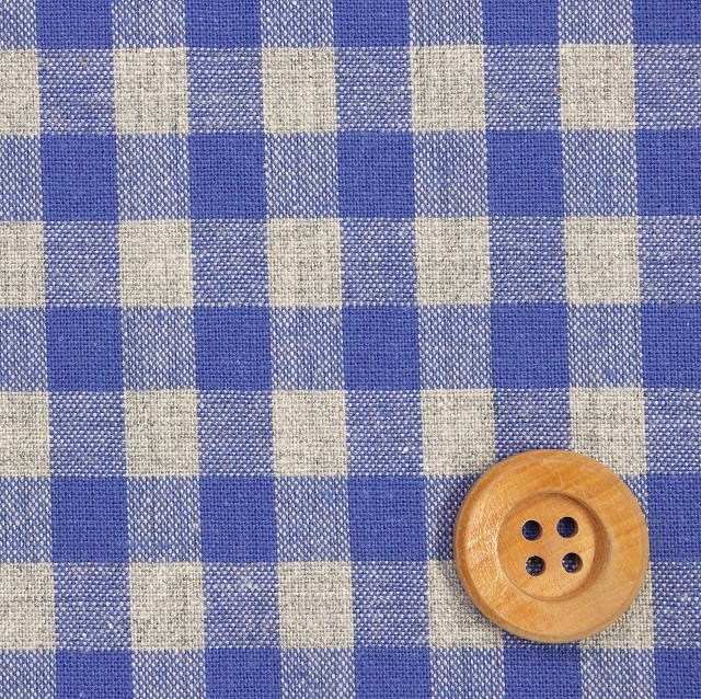 ★SALE★先染めツインカラーギンガムチェック／ブルー＆グレー【シーチング生地】