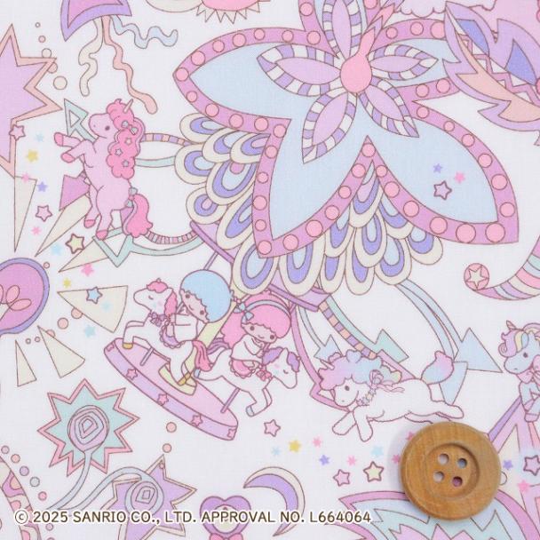 リトルツインスターズ×リバティ・ファブリックス タナローン（Soho Carnival ソーホー・カーニバル）ピンク＆パープル【DC35397・J25A】