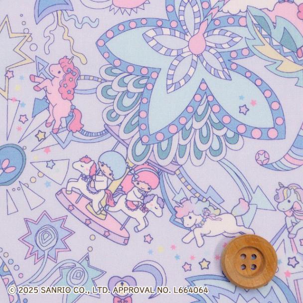 リトルツインスターズ×リバティ・ファブリックス タナローン（Soho Carnival ソーホー・カーニバル）ペールブルー【DC35397・J25B】