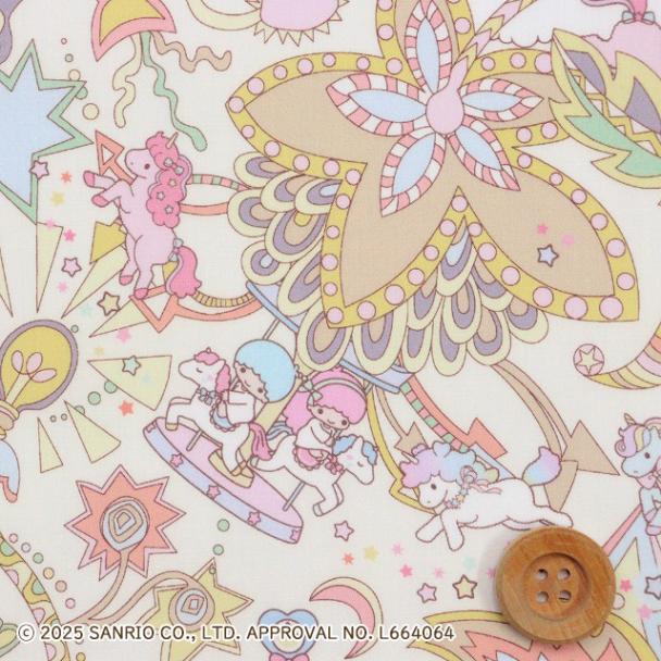 リトルツインスターズ×リバティ・ファブリックス タナローン（Soho Carnival ソーホー・カーニバル）イエロー＆オレンジ【DC35397・J25C】