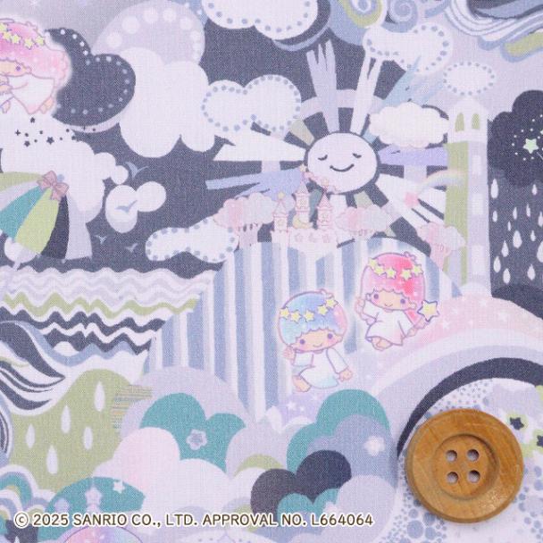 リトルツインスターズ×リバティ・ファブリックス タナローン（Enchanted Land エンチャンテッド・ランド）ブルーグレー【DC35398・J25D】