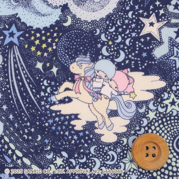 リトルツインスターズ×リバティ・ファブリックス タナローン（Milky Way Adventure ミルキー・ウェイ・アドベンチャー）ネイビー【DC35400・J25C】