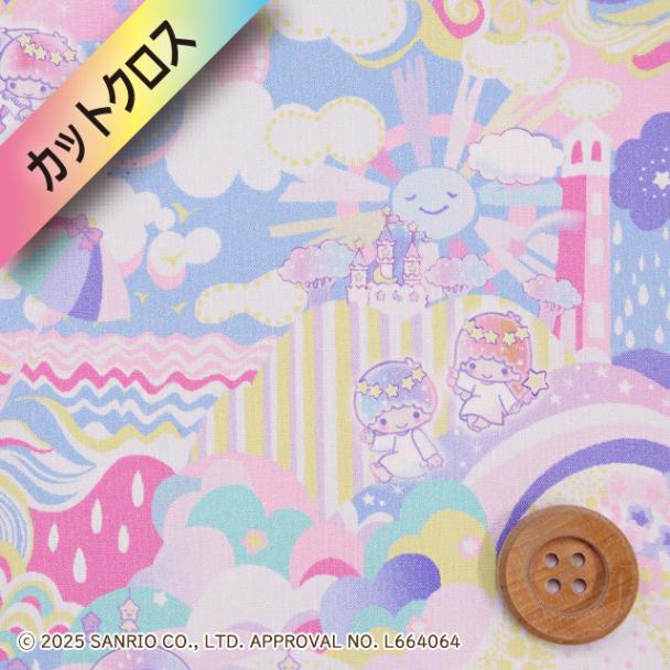 リトルツインスターズ×リバティ・ファブリックス タナローン（Enchanted Land エンチャンテッド・ランド）カラフル【DC35398・J25A】カットクロス