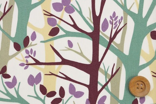 リバティ・ファブリックス タナローン（Dittany ディタニー）パープル＆グリーン／40cm