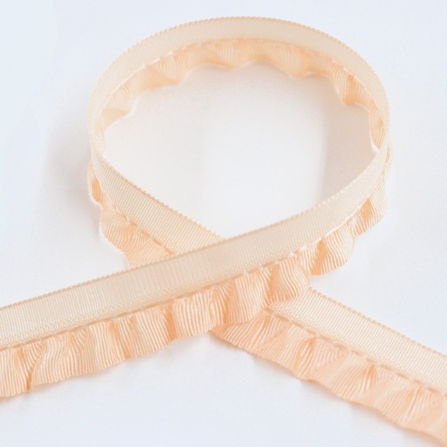 フリルリボン【巾約30mm】オレンジ【4571・63】【50cm以上10cm単位】