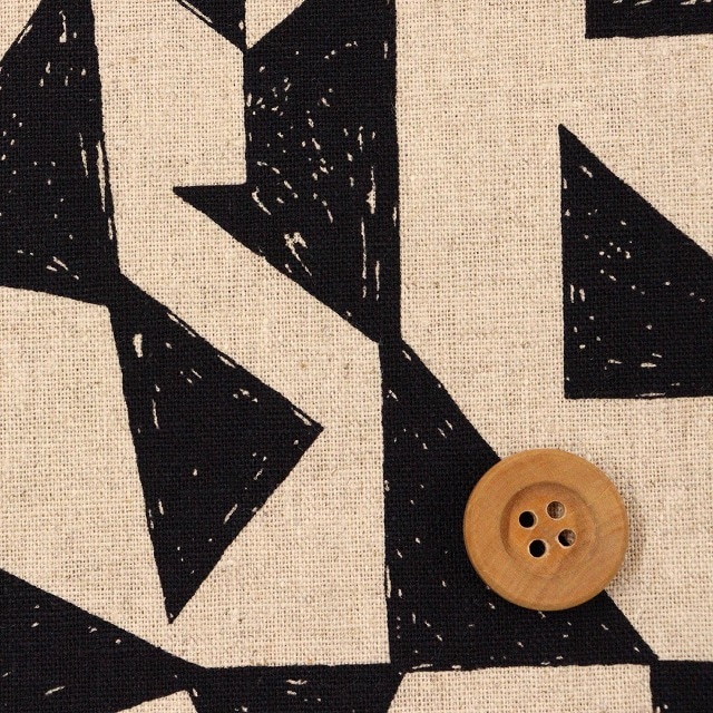 ni-co echino patch キカガク／キナリ地【綿麻キャンバス生地】