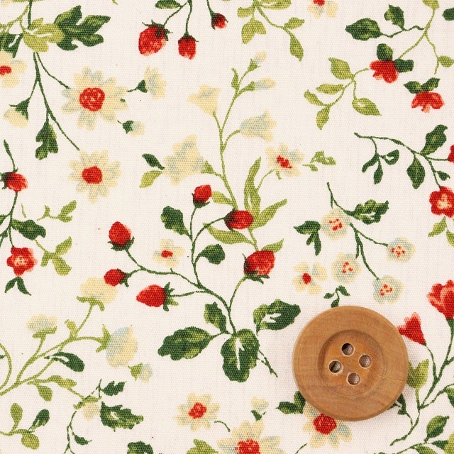 アンティークディ ベリーフィールド／レッド【ブロード未晒コットン】