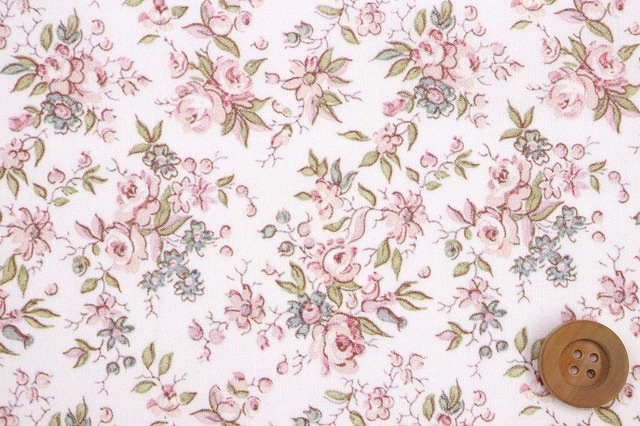 【サンドウ限定柄】リバティ・ファブリックス タナローン（Love Posies ラブ・ポージーズ）ピンクアーモンド／40cm【DC33982L140・J24B】