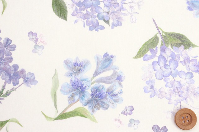 リバティ・ファブリックス タナローン（Marina's Meadow マリナズ・メドゥ）ブルー／40cm【25-363J7406・25CU】